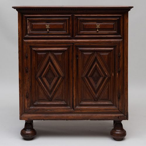 Continental Baroque Walnut Side Cabinet, Possibly Northern Italy