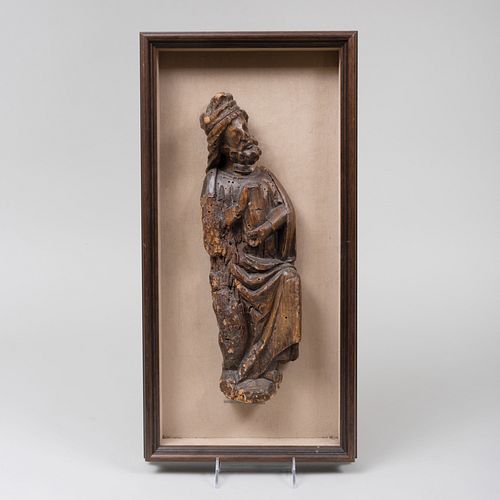 Continental Carved Wood Model of Saint