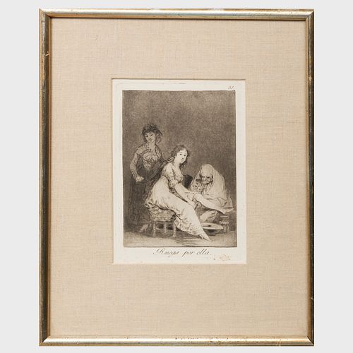 Francisco de Goya (1746-1828): Que Guerrero!; Lluvia de Toros; Lo mismo; and Ruego por ella