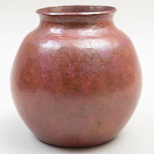 Hammered Copper Ovoid Vessel