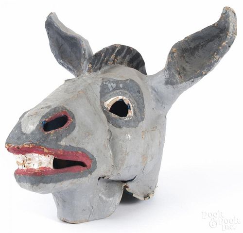 Papier-mâché donkey mask, 20th c., purportedly made for the 1924 Republican National Convention
