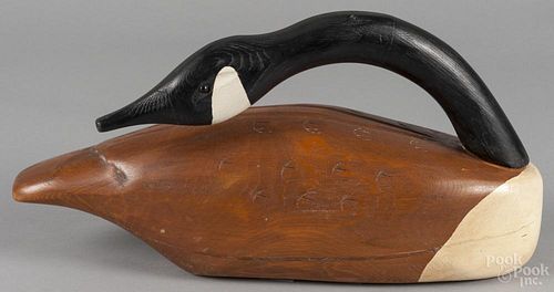 Contemporary carved and painted Canada Goose decoy, 18 1/2'' l.