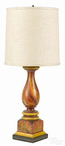 Contemporary painted pine table lamp, 31 1/2'' h.
