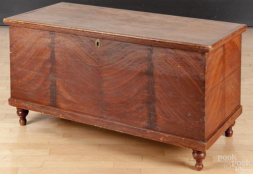 Pennsylvania painted pine blanket chest, 19th c., retaining its original grain decoration, 25'' h.