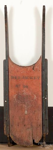 Painted Red Jacket sled, late 19th c., 42 1/2'' h., 13'' w.