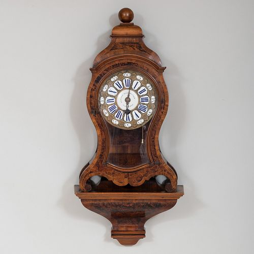 Napoleon III Walnut and Burlwood Parquetry Bracket Clock, Dial Signed Antoine Moszbrucker Ã  Saverne