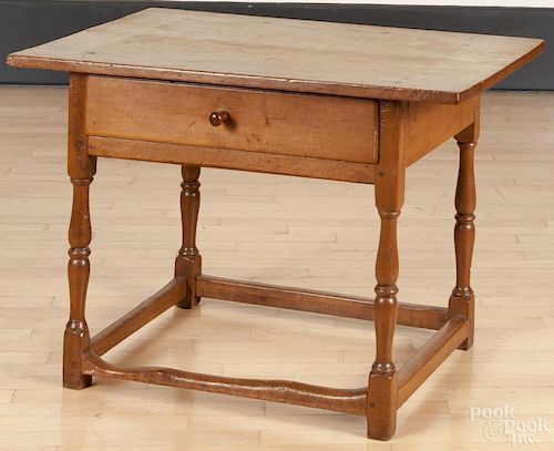 New England maple and pine tavern table, 18th c., 26'' h., 36 1/4'' w., 24 1/4'' d.