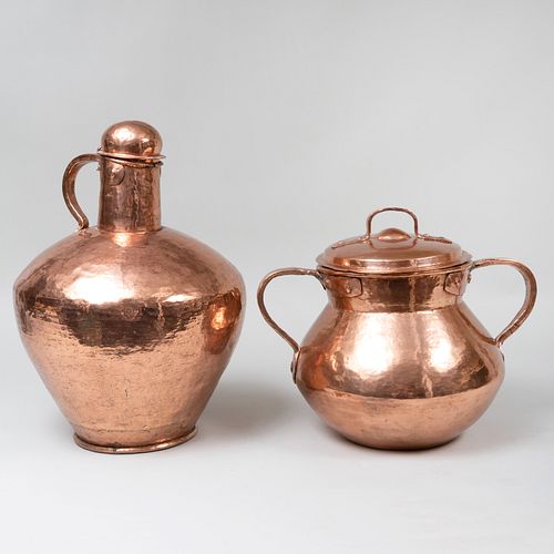 Two Large Hand Forged Copper Vessels