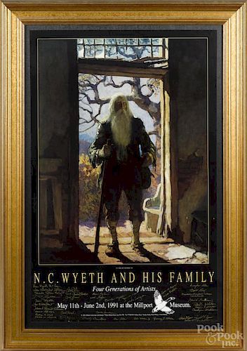 Exhibition poster for N.C. Wyeth and His Family Millport Museum 1991, signed