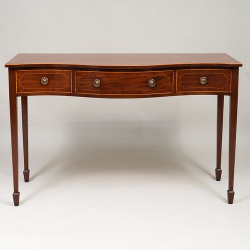 George III Style Inlaid Mahogany Small Sideboard, of Recent Manufacture