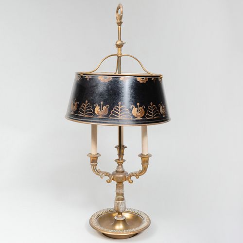 Louis XVI Brass Bouliette Lamp with a Tôle Shade
