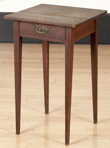 Cherry one-drawer stand, early 19th c., retaining an old red surface, 27 1/2'' h., 17 1/4'' w.