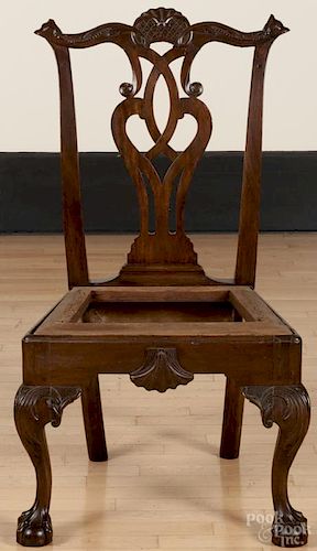 Chippendale carved walnut dining chair, ca. 1770.