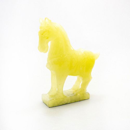 Chinese Carved Jade Horse Figurine Sculpture