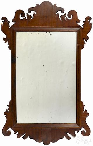 Chippendale mahogany looking glass, ca. 1800, 27 3/4'' h.