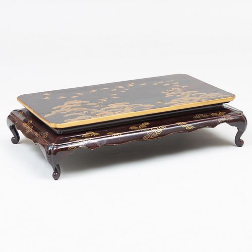 Japanese Black Lacquer and Parcel-Gilt Low Table 
