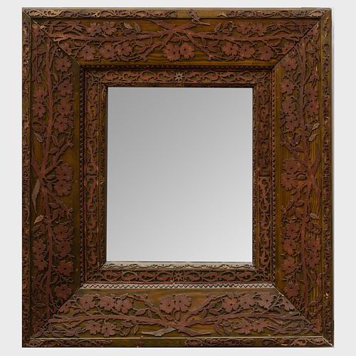 Continental Foliate Carved Wood Mirror