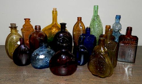 Reproduction- 17 figural bottles and vases