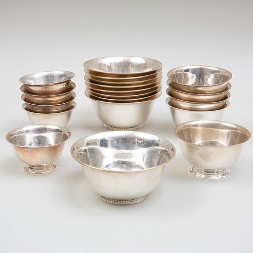 Group of Fourteen Silver Tiffany & Co. Revere Bowls