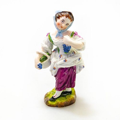 Small Porcelain Figurine, Woman with Grapes