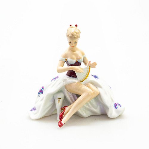 Wallendorf Porcelain Figurine, Woman with Hand Fan