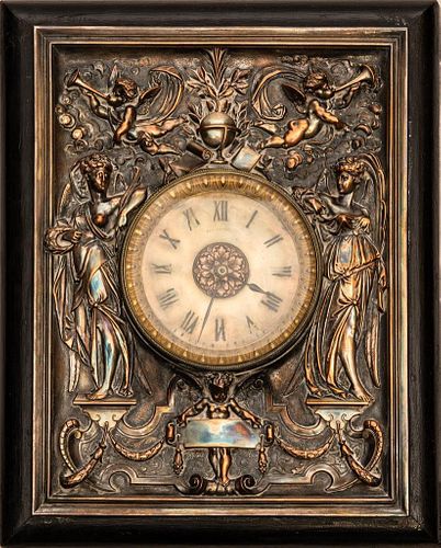 Victorian Elkington Silver Plate Wall Clock