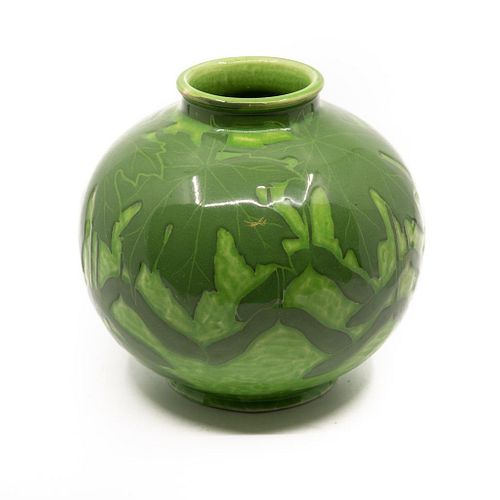 Circa 1900 Gustavberg Scraffito Art Nouveau Ceramic Vase