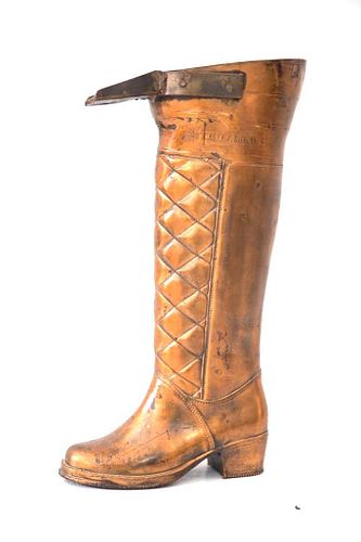 Antique circa 1900 copper boot makers mold/form