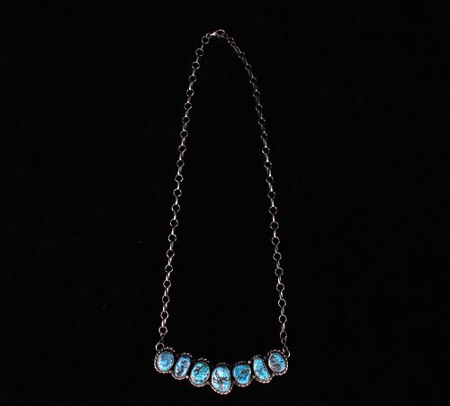 Signed Sterling & Kingman Turquoise Necklace