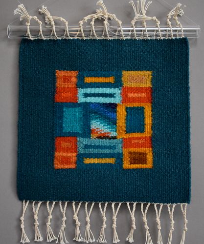 Donna Loraine Contractor, Turquoise and Orange Fractured Square #1