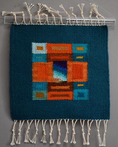 Donna Loraine Contractor, Turquoise and Orange Fractured Square #2