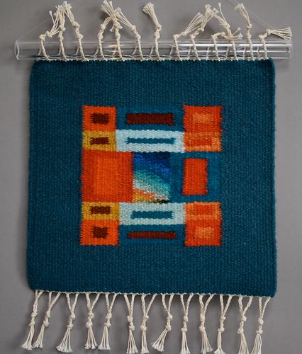 Donna Loraine Contractor, Turquoise and Orange Fractured Square #3