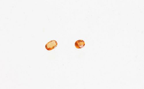 Pair of Oval Amber Sapphire Gemstones