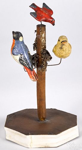 Bird tree pipsqueak toy, 19th c
