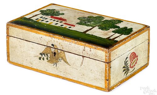 Pennsylvania painted poplar dresser box, 19th c.