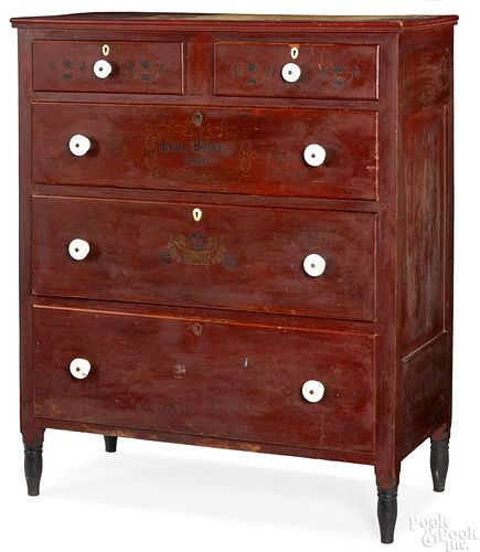 Indiana painted cherry chest of drawers