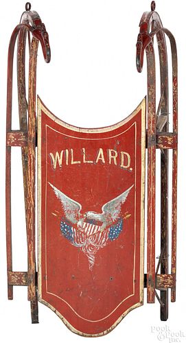 Painted child's sled, late 19th c.