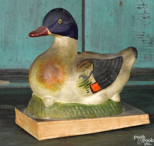 Large duck pipsqueak toy, 19th c.