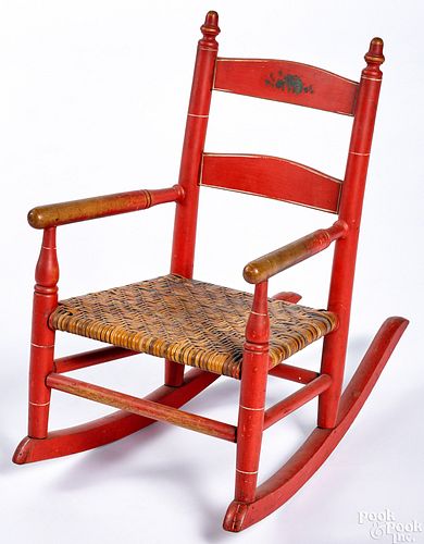 Painted child's rocking chair, 19th c.