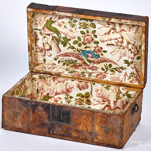 Leather trunk, 19th c.