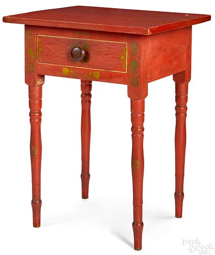 Vibrant Soap Hollow painted one-drawer stand