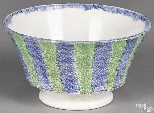 Blue and green rainbow spatter waste bowl