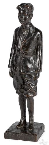 Max Kalish bronze figure of a young boy