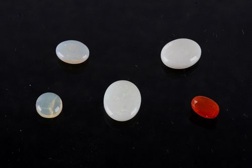 Collection White & Mexican Fire Opal Gemstones