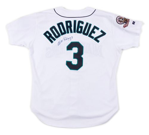 A 1995 Alex Rodriguez Seattle Mariners Rookie Season Game Used / Issued  Jersey, sold at auction on 20th October