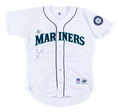 A Ken Griffey Jr. Signed Seattle Mariners Jersey (Russell Athletic),