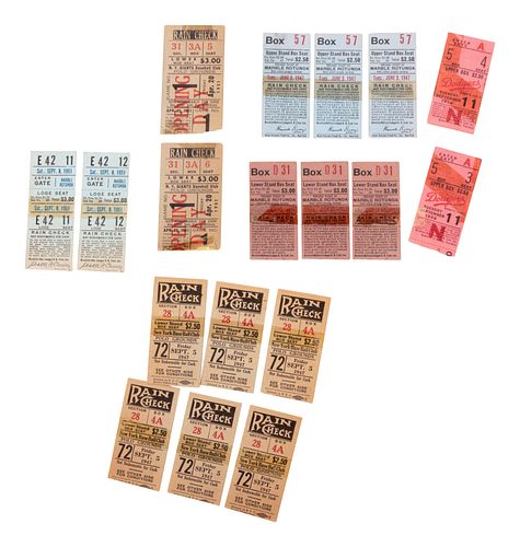 A Group of 18 Jackie Robinson Brooklyn Dodgers Ticket Stubs,