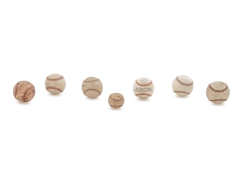 A Group of Seven Early and Mid 20th Century Baseballs,