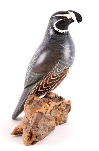 Hand Carved & Painted California Quail
