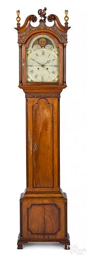 Pennsylvania Chippendale mahogany tall case clock